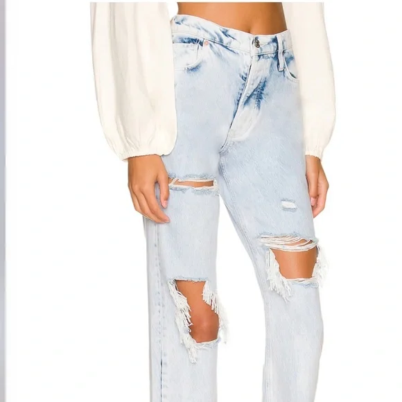 FREE PEOPLE Tapered Baggy Boyfriend in Purple Rock Sz 29 - Picture 2 of 10